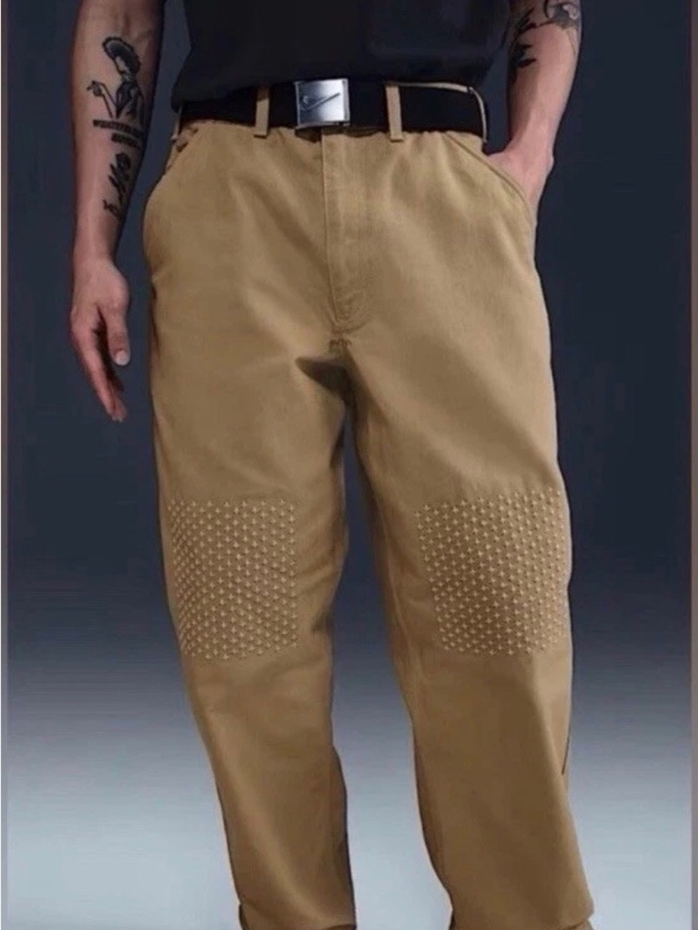 Nike Life Mens Wide-Leg Carpenter Khaki Chino Pants (HJ8478-297) Size 30X32